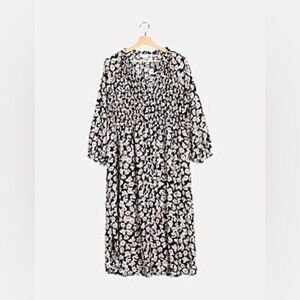 Floral Black and White Dress